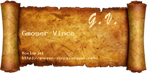 Gmoser Vince névjegykártya
